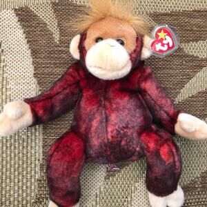 Ty Schweetheart Orangutan Beanie Buddy Red/Black Tip Dyed ULTRA SOFT & CLEAN